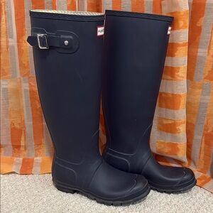 Hunter Navy Tall Rain Boots